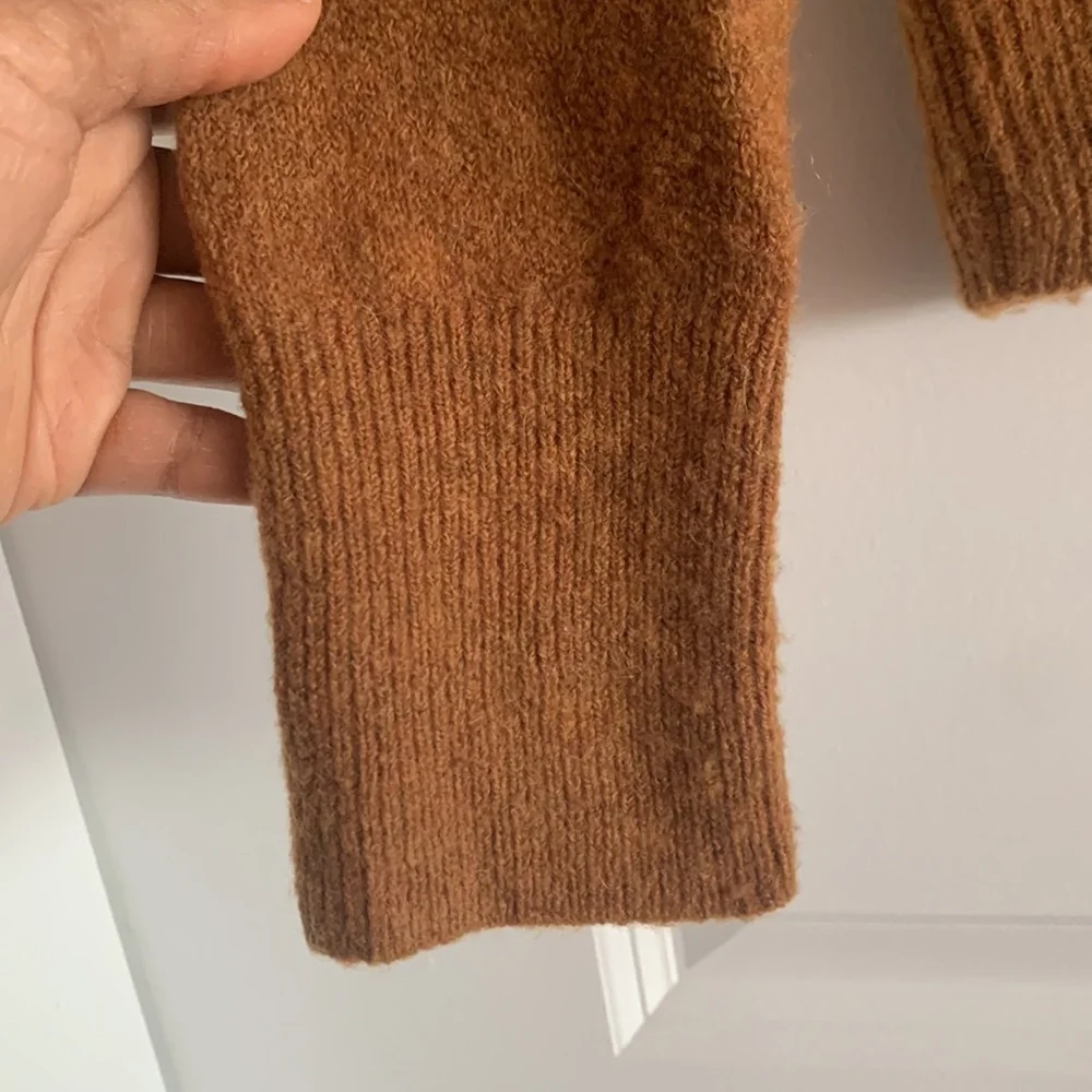 Madewell Wrap Front Pullover Sweater Brown Small Alpaca Wool Blends Cozy Cabin